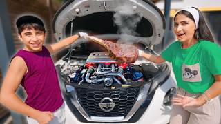 شوينا لحم على محرك السيارة 🥩 (تجربة)