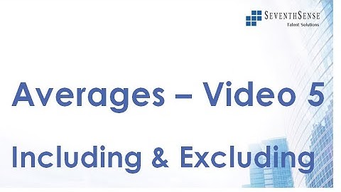Averages Video 5 - Including and Excluding Type Problems