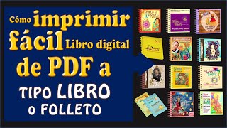 Cómo imprimir documento PDF o libro digital PDF a tipo Cartilla o folleto | Imprimir PDF doble cara