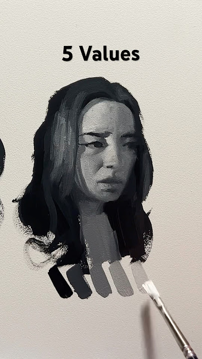 Painting the same portrait with different amounts of values #art #arttutorial #painting #drawing