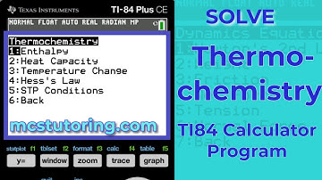 TI84 Chemistry Program: Master Thermochemistry! Enthalpy etc Made Easy #ti84programs #chemistry