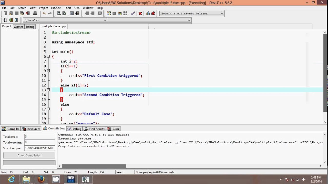 C++ Tutorial 8: Using Multiple If-Else Conditional ...