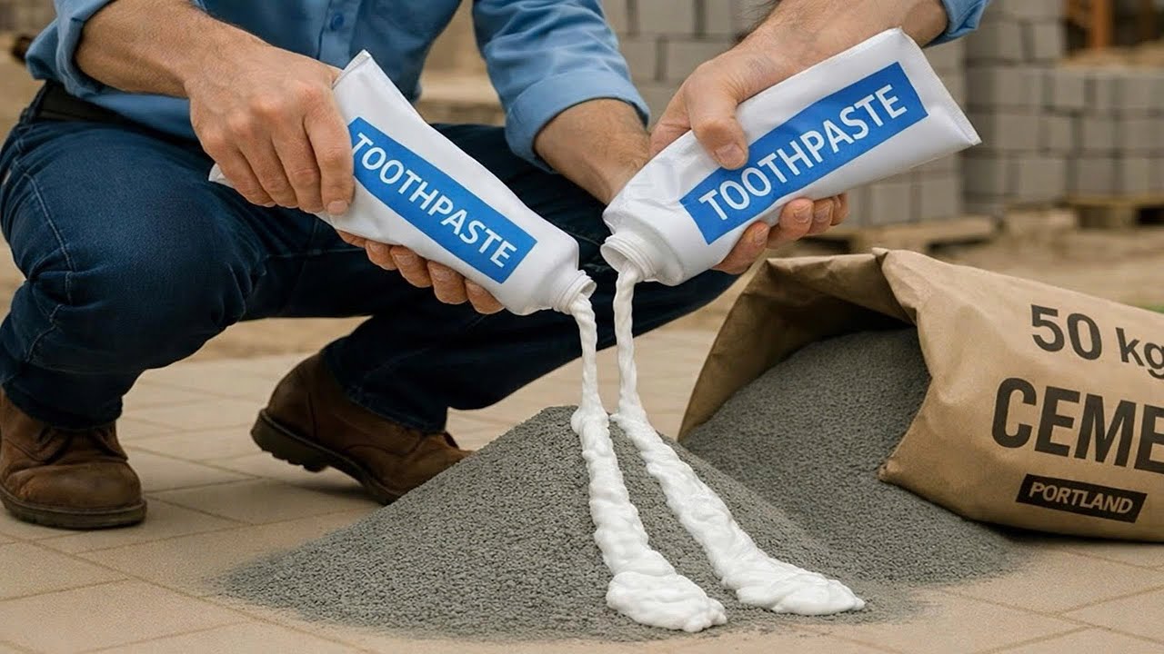 Смешайте зубную пасту с цементом и увидите потрясающие результаты! Секрет маляра!