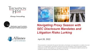 Navigating Proxy Season with SEC Disclosure Mandates and Litigation Risks Lurking