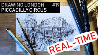 REAL TIME drawing Piccadilly Circus - Drawing London #19.5