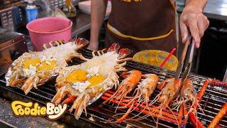 Удивительный! Гигантские Речные Креветки На Гриле | Рынок Морепродуктов В Бангкоке, Таиланд