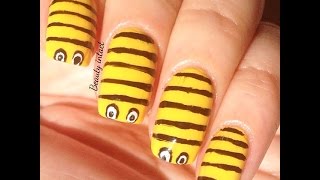 bee acrylic nail designs 5