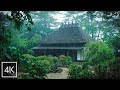 Sleep & Relaxation｜Rainfall on a Japanese Thatched Roof & Garden｜3hr 4K Natural Rain Sounds｜ASMR