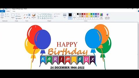 HAPPY BIRTHDAY | How to Draw HAPPY BIRTHDAY Logo in MS PAINT
