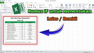 Cara Menggunakan Rumus IF untuk Menentukan Kelulusan di Excel | Lulus Remidi