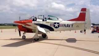 North American T-28 Trojan Startup And Taxi