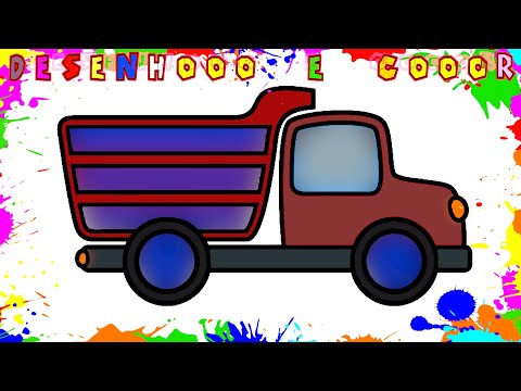 Como Desenhar um CAMINHÃO FÁCIL | Desenho para Colorir e Imprimir | Desenhooo e Cooor