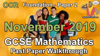 OCR GCSE Maths November 2019 Past Paper 2 Foundation