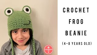 Crochet Frog Beanie (4-8 years old)