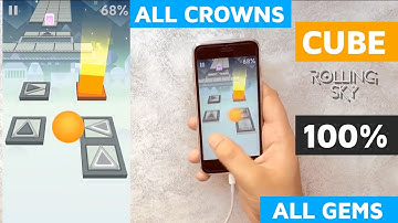 Rolling Sky CUBE 100% 10/10 Gems 3/3 Crowns Mystery Boxes complete