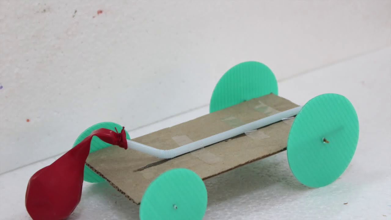 Balloon Powered Car Very Simple Projects For Kids YouTube