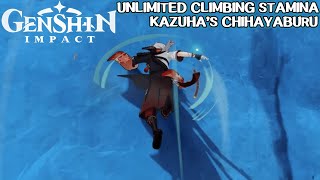 Unlimited Climbing stamina with Kazuhas Chihayaburu - Genshin Impact