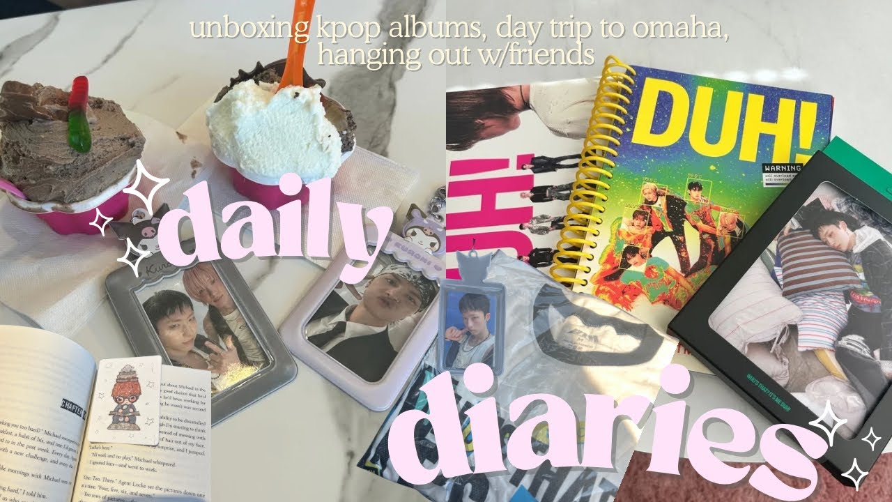 daily diaries ⋆˚꩜｡| unboxing kpop albums, day trip to omaha, hanging out w/ friends