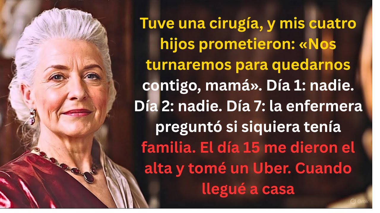 Mis cuatro hijos me prometieron turnos en el hospital después de mi cirugía, pero pasé 15 días sola