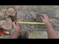 Woodturning cutting a log to create a bowl in green wood, tournage sur bois couper une bûche