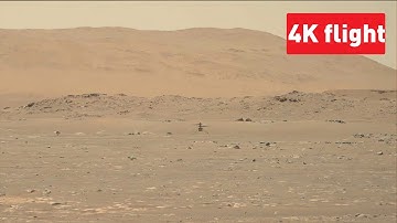 Ingenuity first flight on Mars [4K 50 fps] w/artificial sound