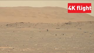 Ingenuity first flight on Mars [4K 50 fps] w/artificial sound