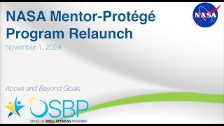 NASA Mentor-Protégé Program Relaunches!