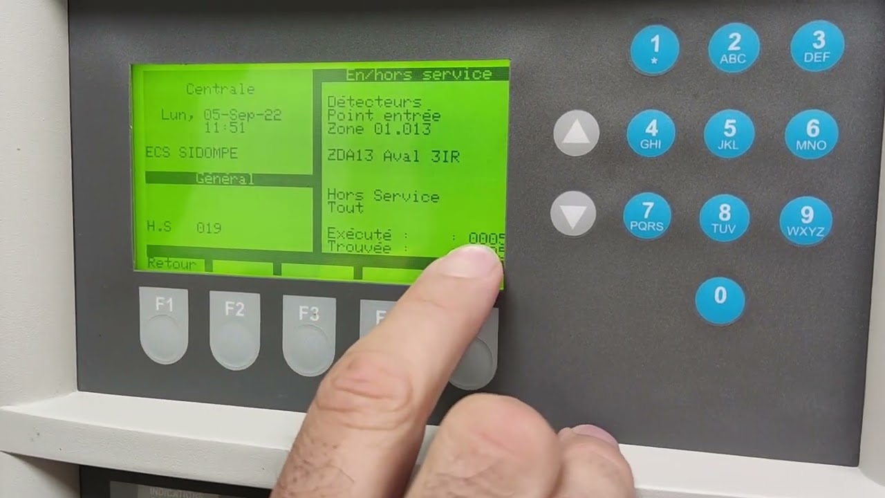 Inhiber une zone - Centrale SSI ZX4F ZETTLER