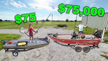 $75 JON BOAT VS $75,000 BASS BOAT Fishing Challenge!