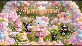 Hello Kitty & Friends Birthday Backdrop HD