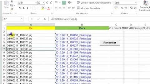 Renomear arquivos de um diretório com Excel VBA