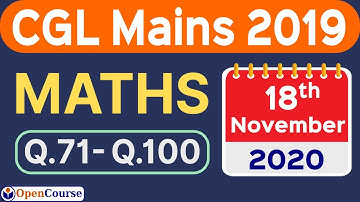 SSC CGL Mains Maths Solution | 18 Nov 2020 CGL Mains Maths Solution
