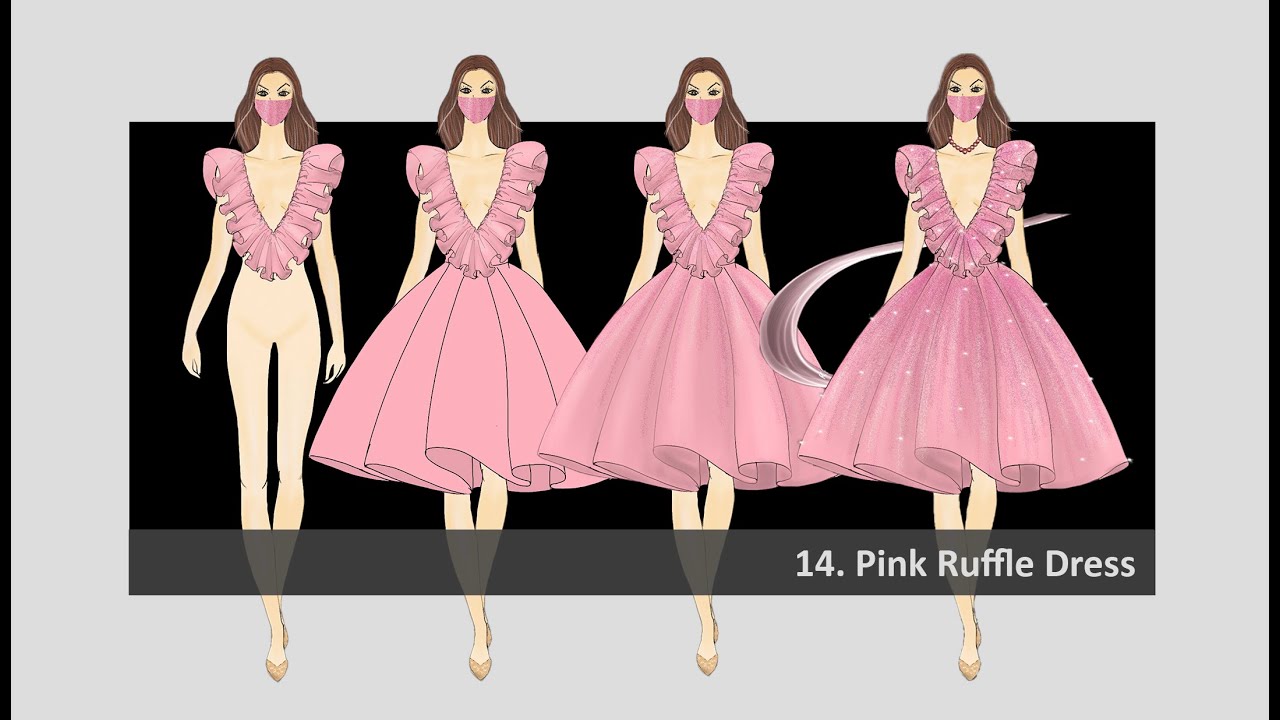 Pink Ruffle Dress Making Dress 14. Pink Ruffle Dress - YouTube