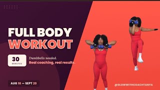30 Min. Full Body Workout 6 Week Glute &Core Challenge Aug 10th-Sept 20th ( Monday's Workout)