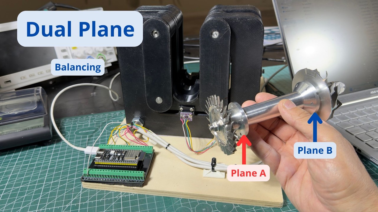 Dual-Plane Rotor Balancing on a DIY Machine (ISO-Level Accuracy) Turbine project part 5
