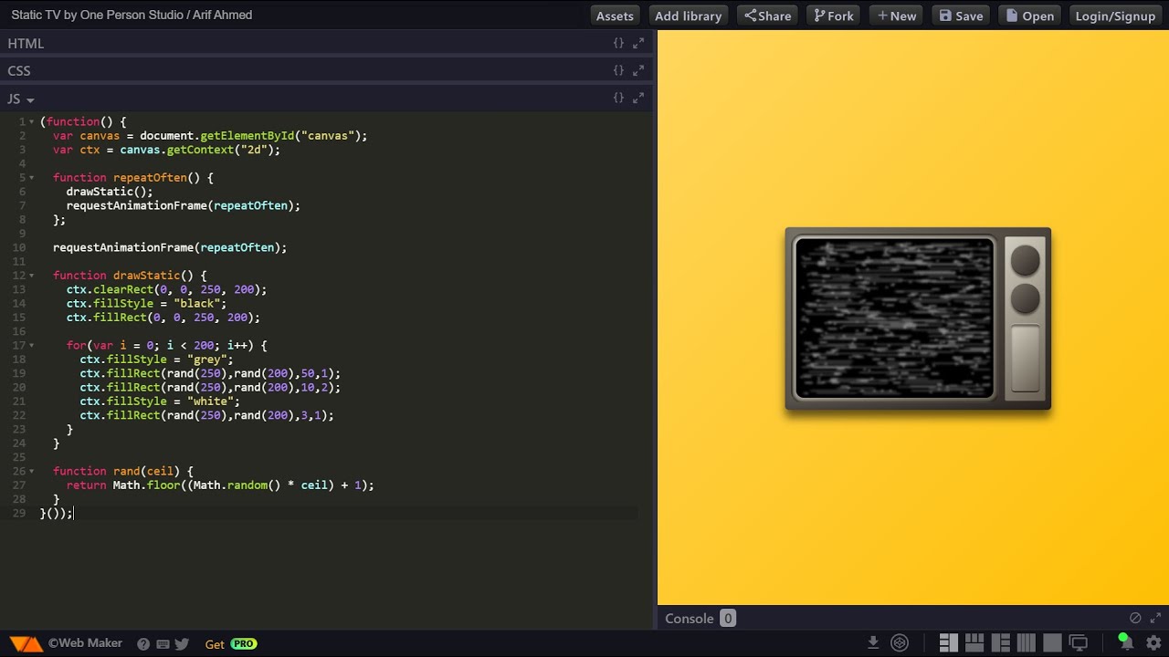 ASMR Programming - STATIC TV in HTML, CSS & JAVASCRIPT - No Talking ...
