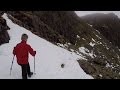 Bowfell in winter via climbers traverse  a lad and dad hike