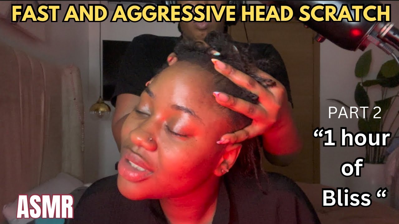 ASMR✨1 HOUR OF FAST AND INTENSE AGGRESSIVE HEAD SCRATCH MASSAGE ,EXTREME BRAIN TINGLES*ALL TOOLS*