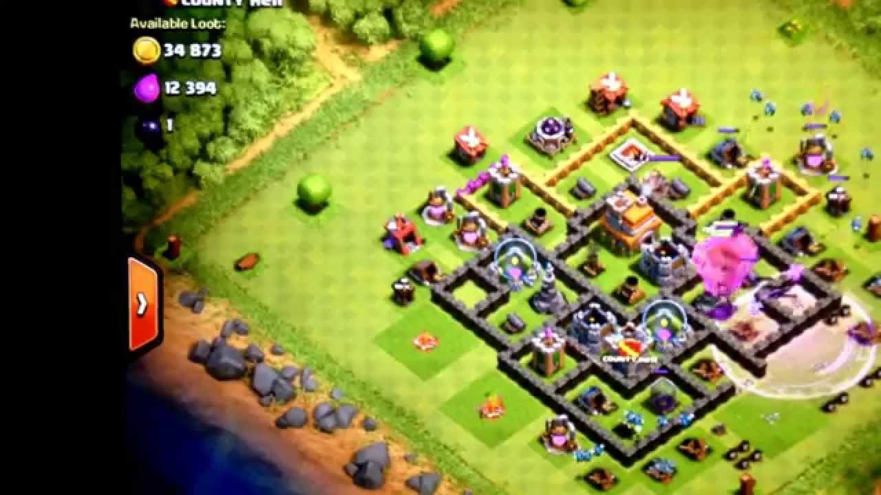 Clash of clan raiding with balloons and minions YouTube