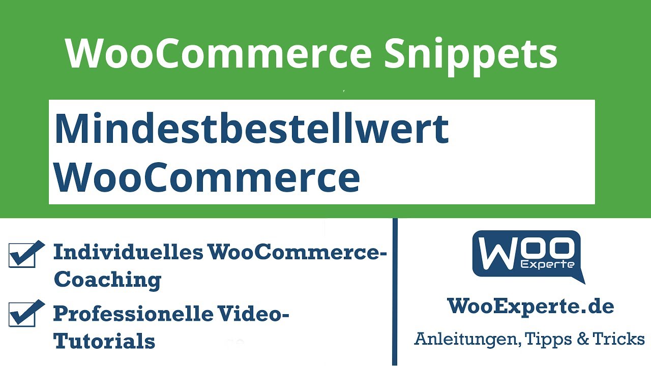 New WooCommerce Mindestbestellwert