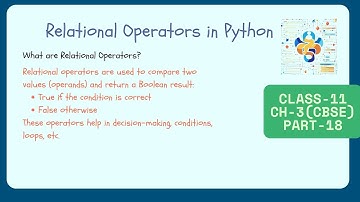 Relational Operators in Python(part 18) | Compare num & string with Python | Class 11/12 & Beginners