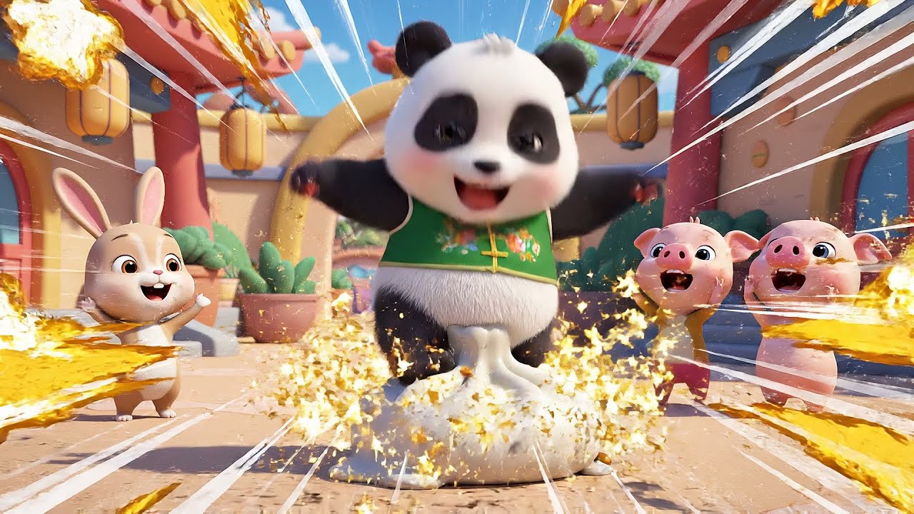 Kung Fu Panda Baby Po se resbaló en las bolas | Canciones Infantiles y Rimas para Niños