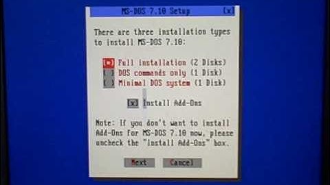 DOS 7.10: Installation