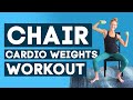 Chair Cardio and Weights Workout - Full Body 20 or 40 Minute No Impact Seated Fitness Class