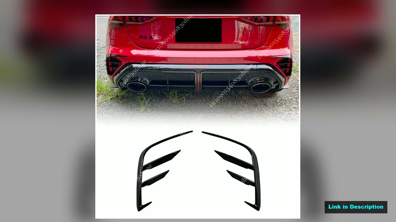 For Audi A3 S3 RS3 8Y FL Sline Sportback 2025 Gloss Black Rear Bumper Side Splitters Diffuser