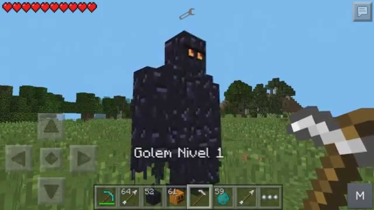 Golem Obsidiana Mod Script Minecraft PE 0.9.5 - YouTube