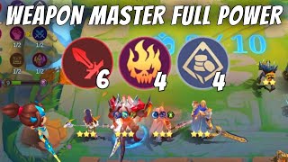 WEAPON MASTER FULL POWER UNLOCK !!MAX SUSTAIN   UNLIMITED GOLD !! MAGIC CHESS MOBILE LEGENDS