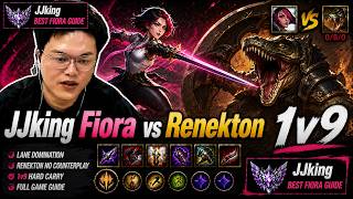 JJking Fiora vs Renekton - 1v9 - JJking Best Fiora Guide
