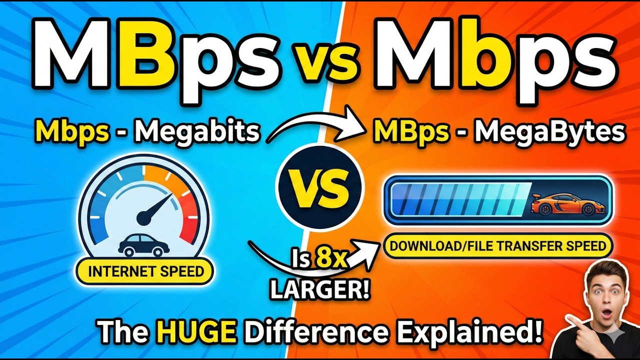 Internet Speed Explained | Mbps vs MBps | Bits vs Bytes Difference in ...