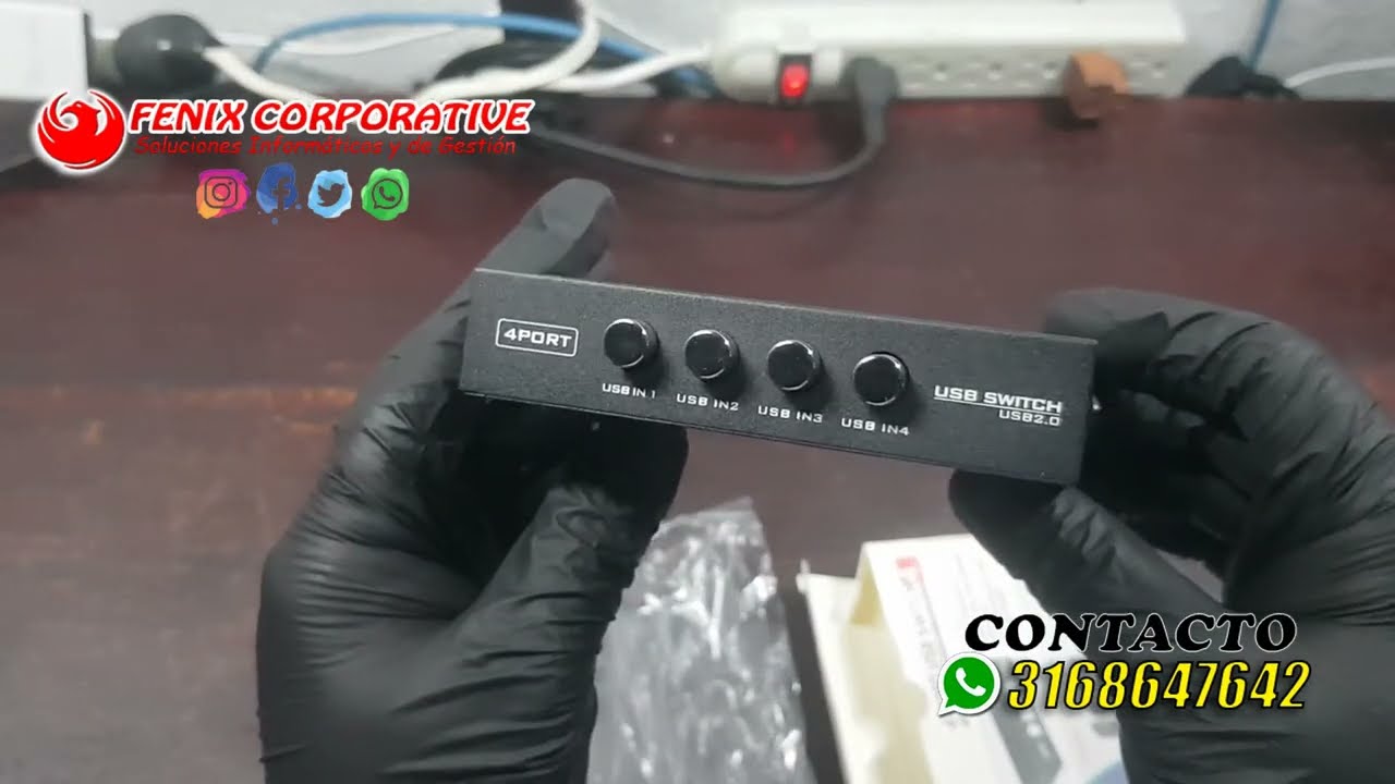 Switch KVM Usb A-b para Impresora/Escáner - Negro